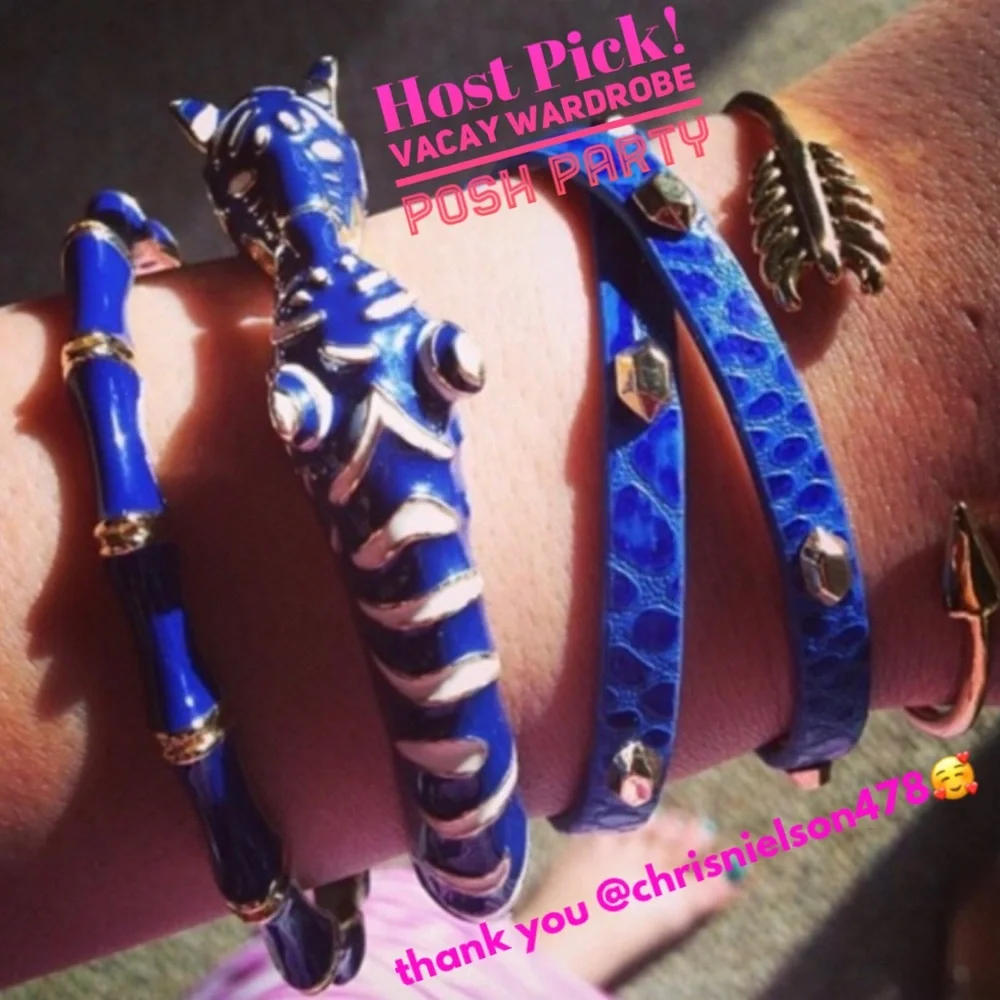 Stella & Dot | RAWR🐯Power Colbalt+Gold Lakra Tiger Cuff - Picture 1 of 10